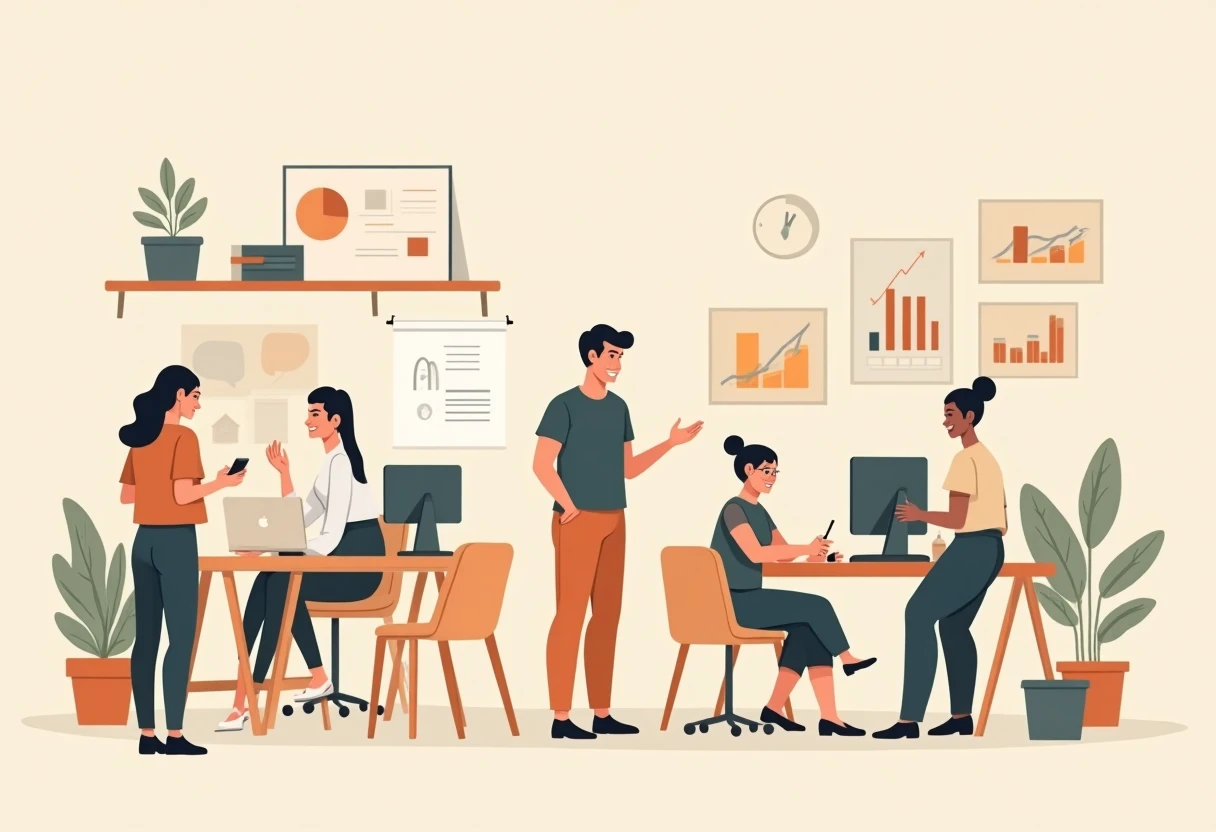 Customer service team in action