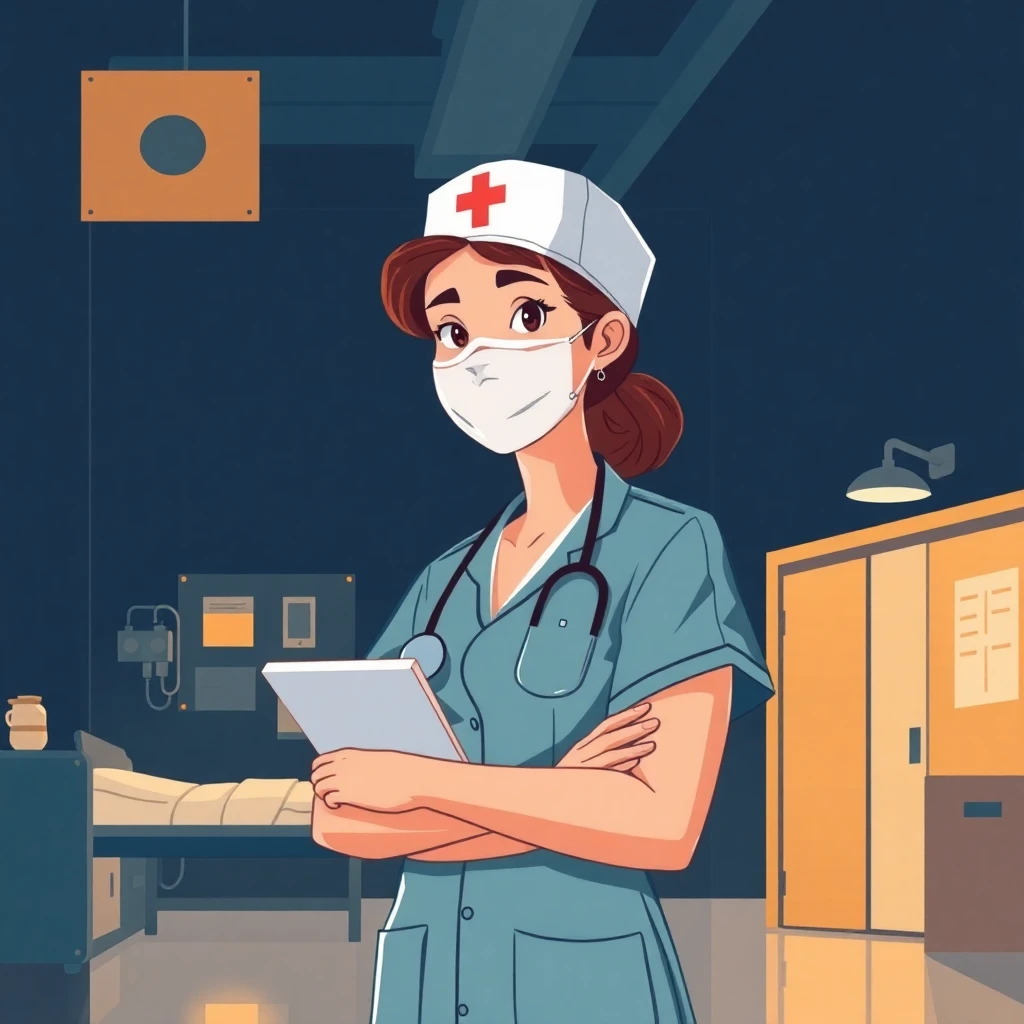 Infirmière travaillant de nuit