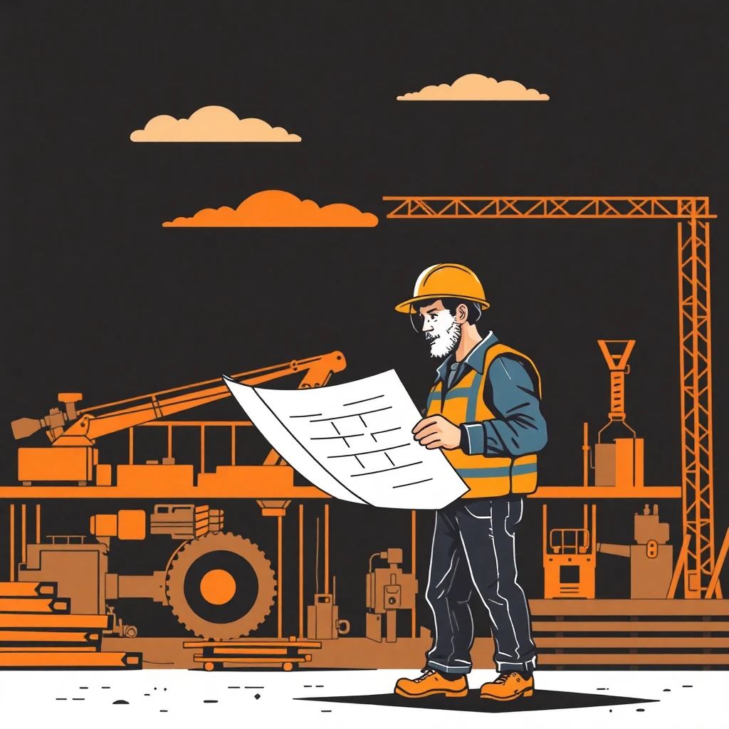 Trabajador de construcción en acción