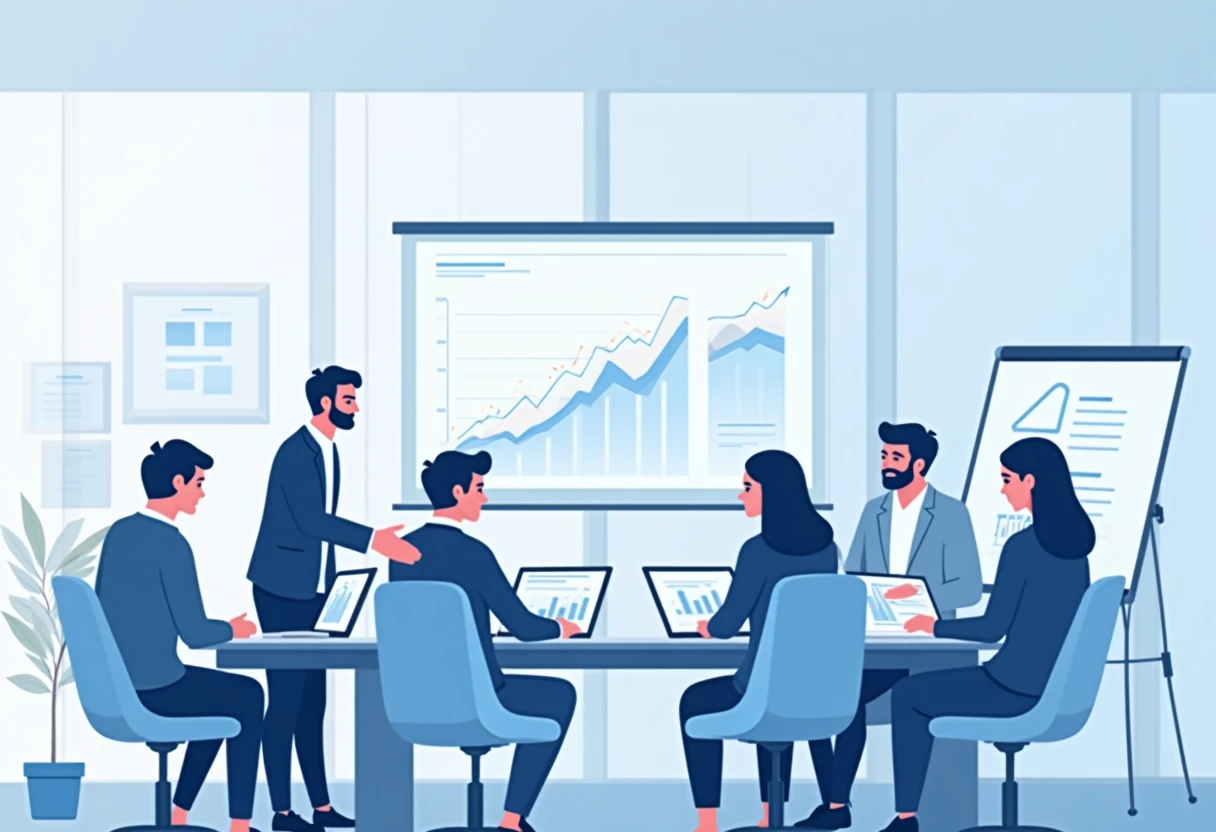 Equipo de ventas en una reunión