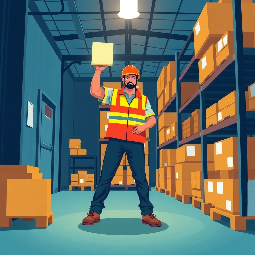 Trabajador de almacén en turno nocturno