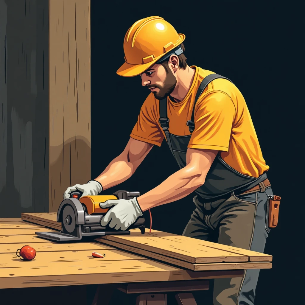 Trabajador de construcción en acción