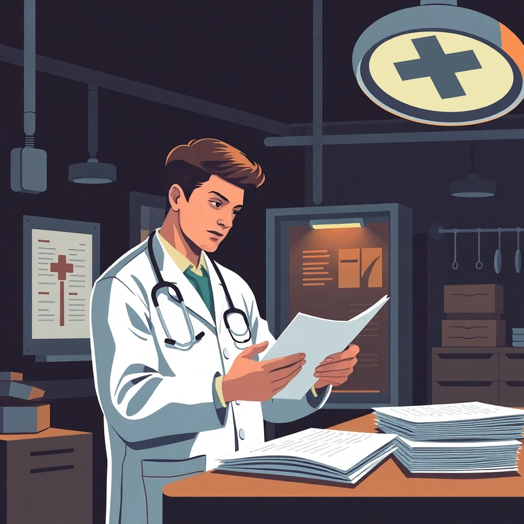Médico revisando ofertas laborales