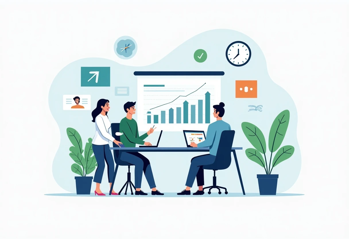 Data scientists collaborating