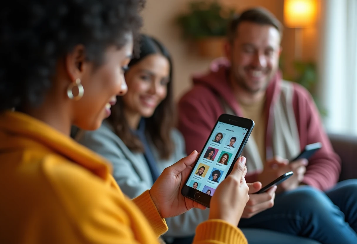Eine Person scrollt durch Dating-Apps
