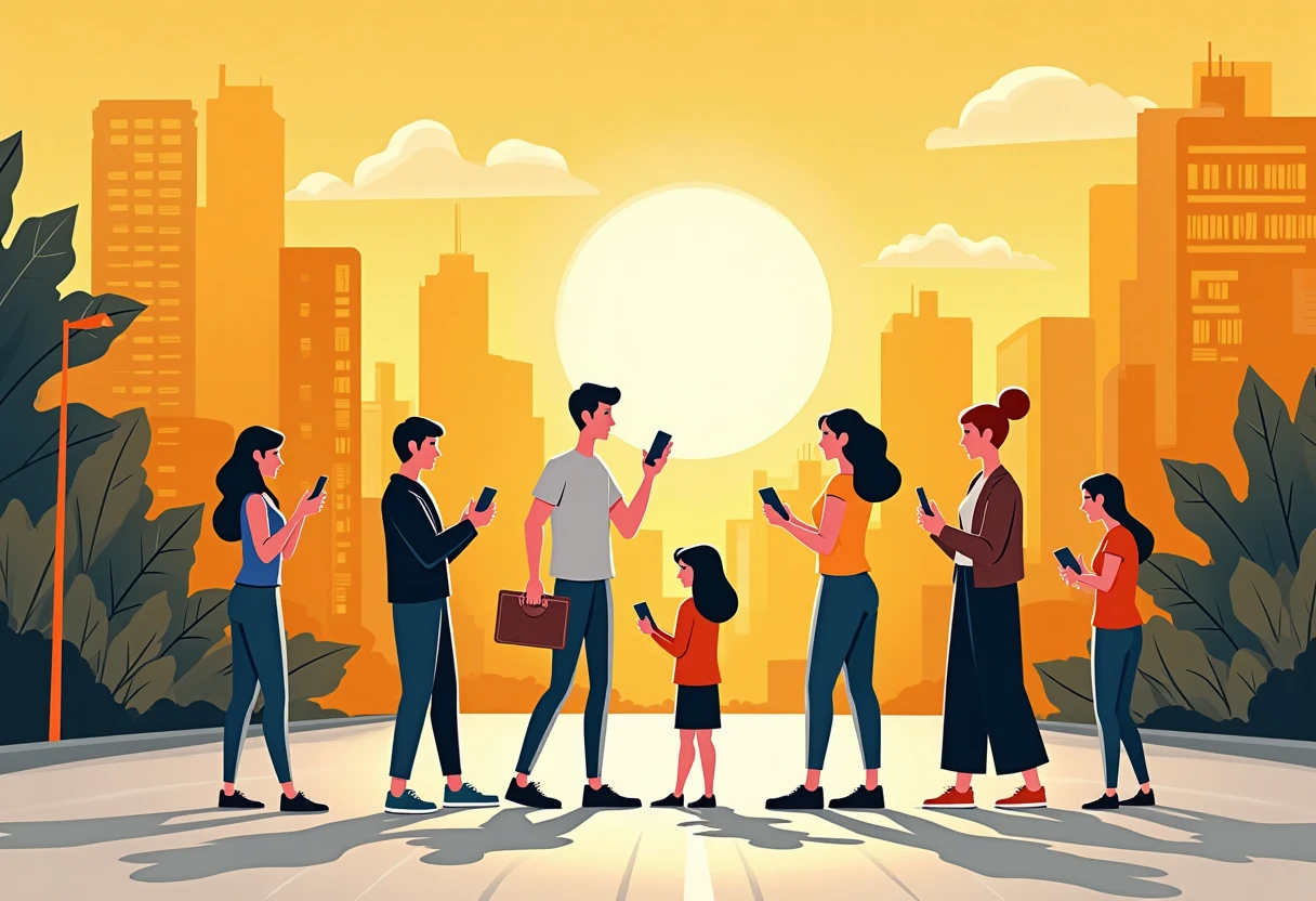 Young adults using dating apps