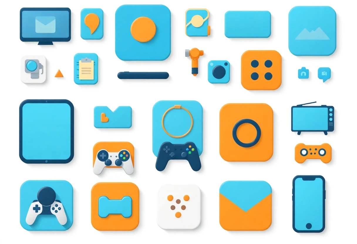 Illustration av app-ikoner