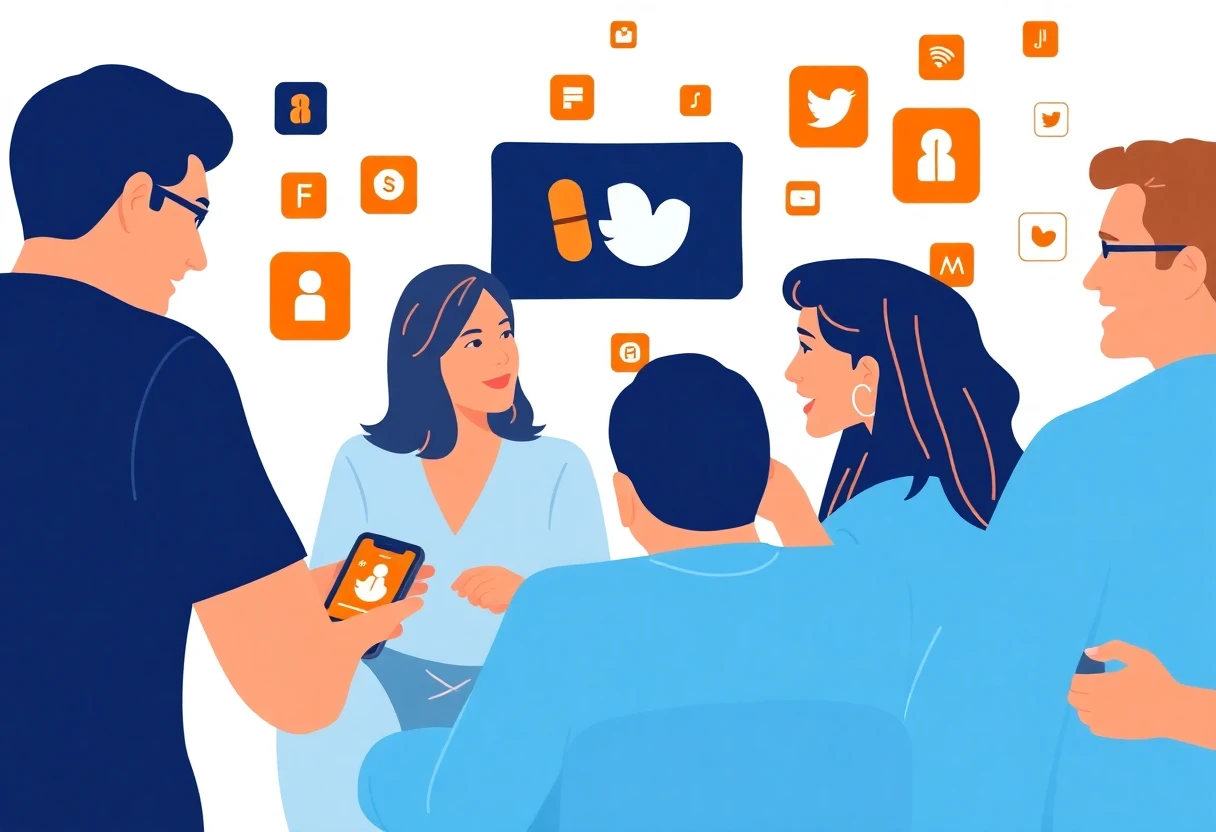 Social interaktion illustration