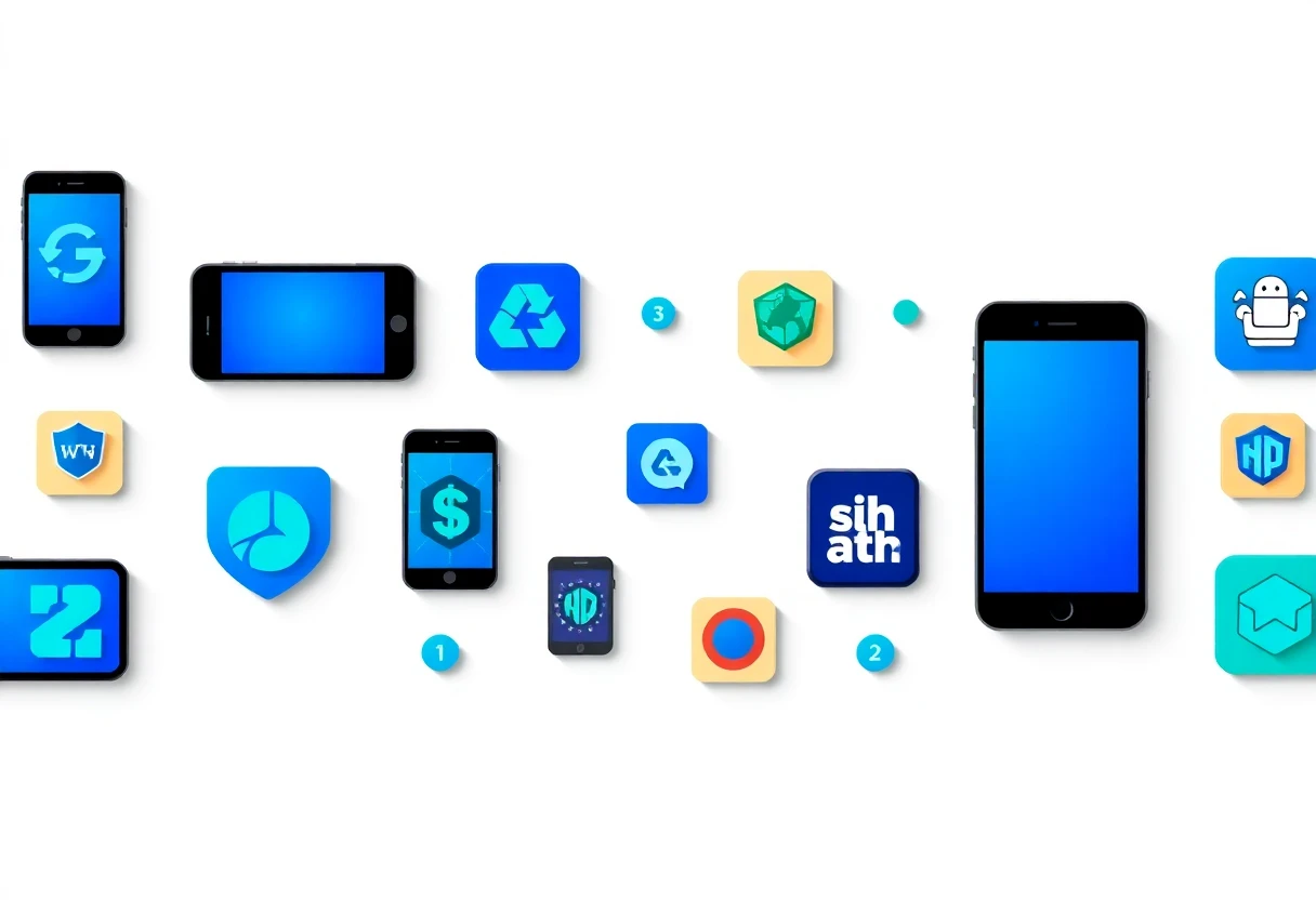 Abstrakte app-ikoner i en moderne stil