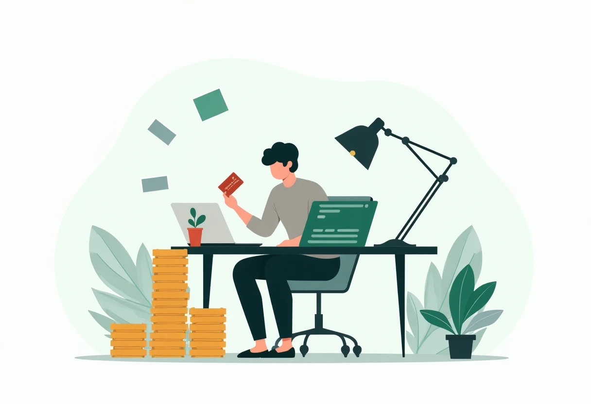 Freelancer die beloningsopties bekijkt