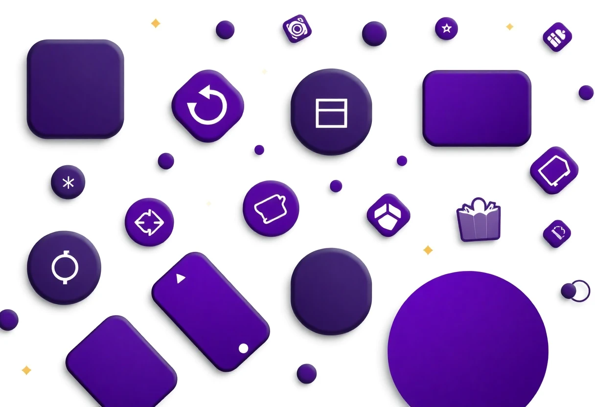 Abstracte app-iconen en categorie-symbolen