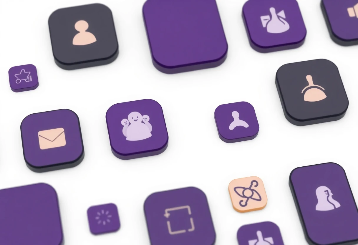 Abstracte app-iconen en categorie-symbolen