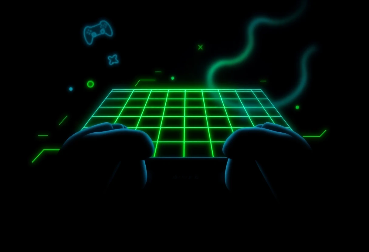 Gaming grid met neon accenten