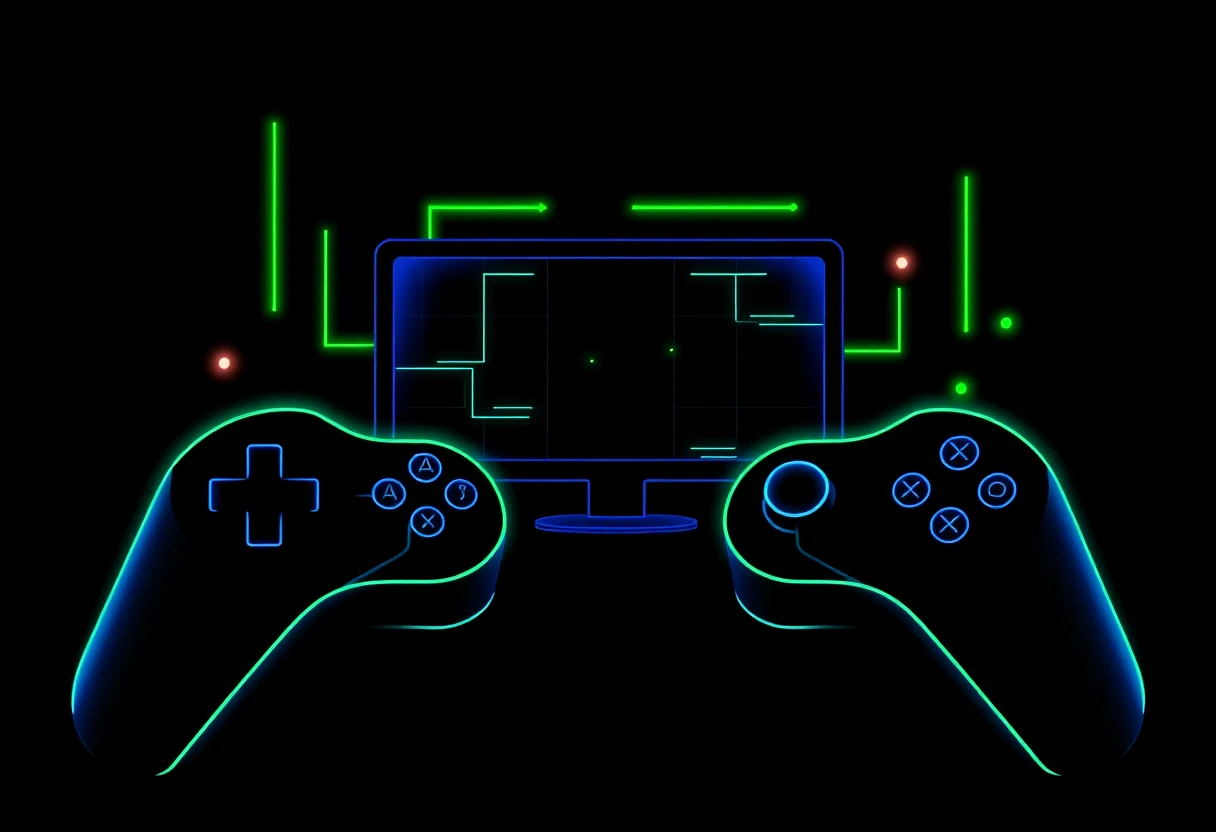 Casual gaming neon design