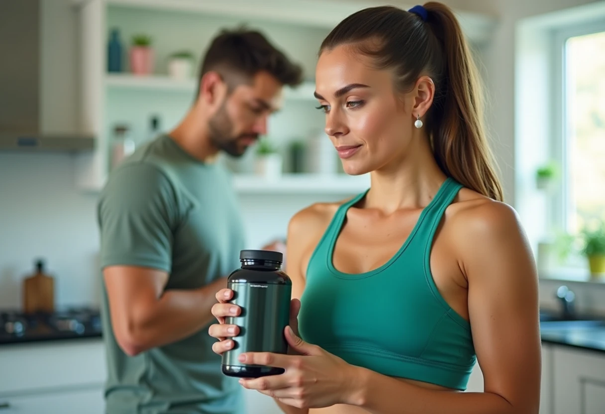 Sporter bekijkt voedingssupplementen
