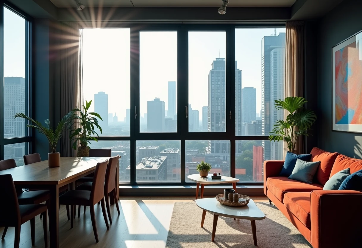 Inside a modern urban apartment