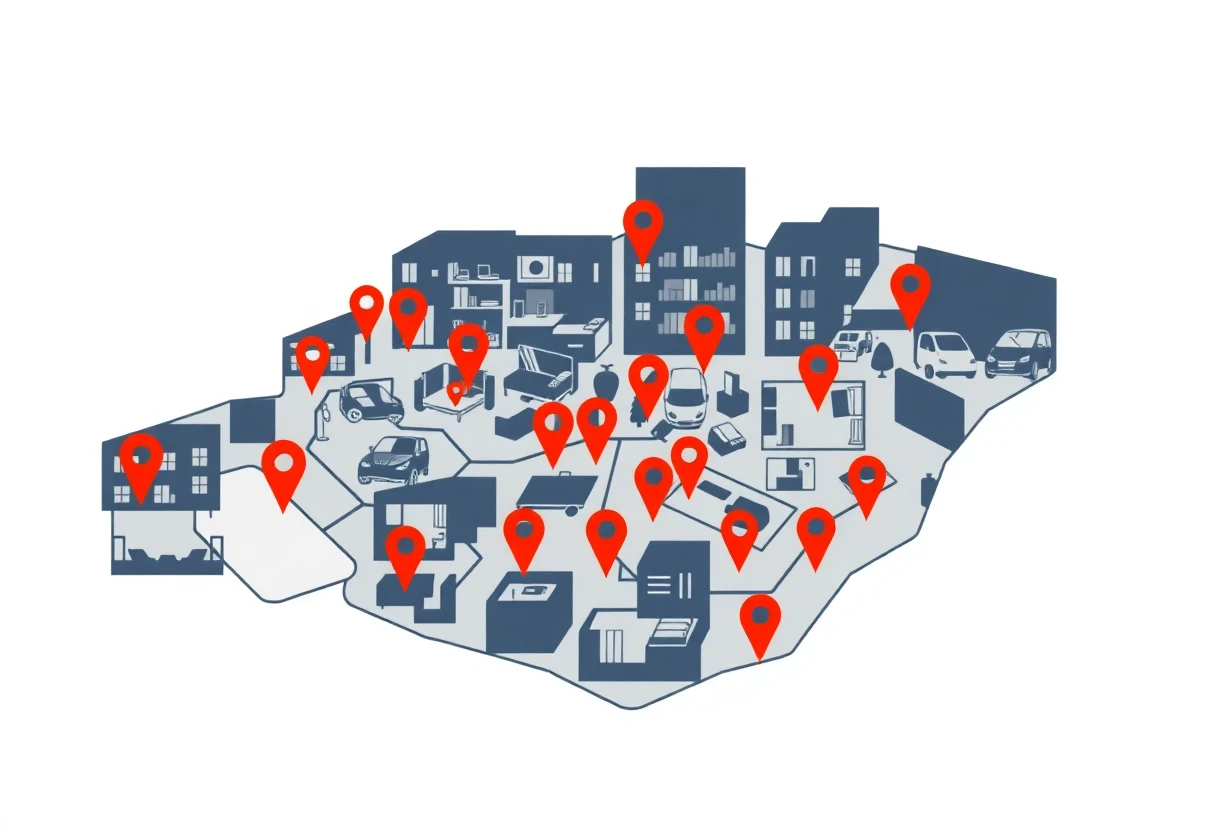 Central apartment map illustration