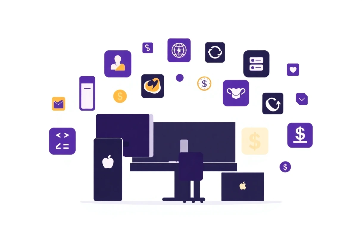 Abstract representation of app functionality