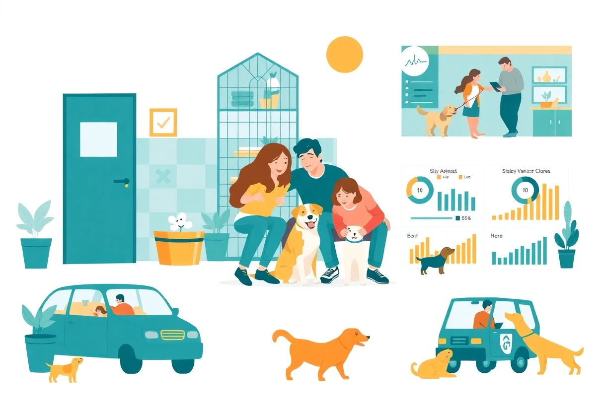 Dog adoption process at a shelter