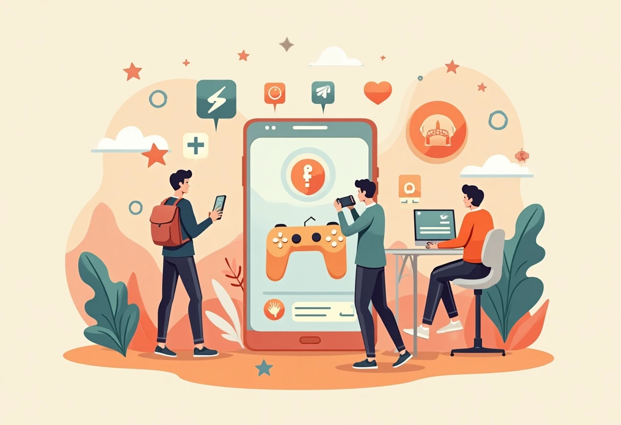 Mobile game world illustration