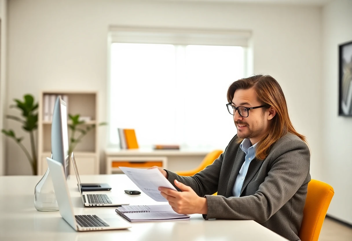 Professional reviewing loan offers