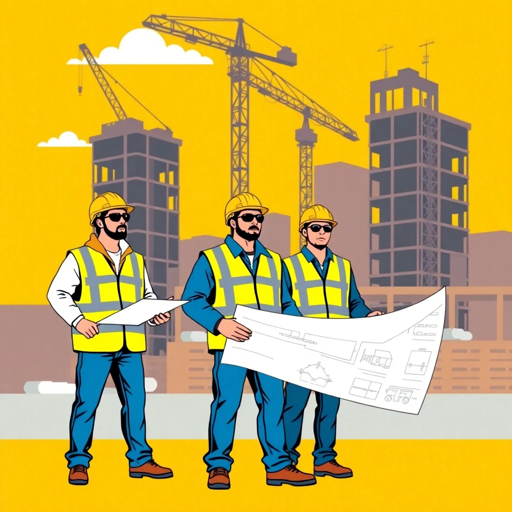 Construction workers at a job site