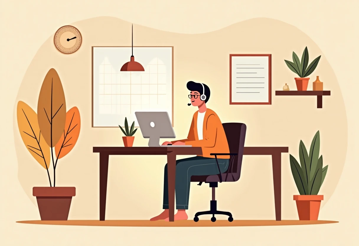 Remote customer service work setup