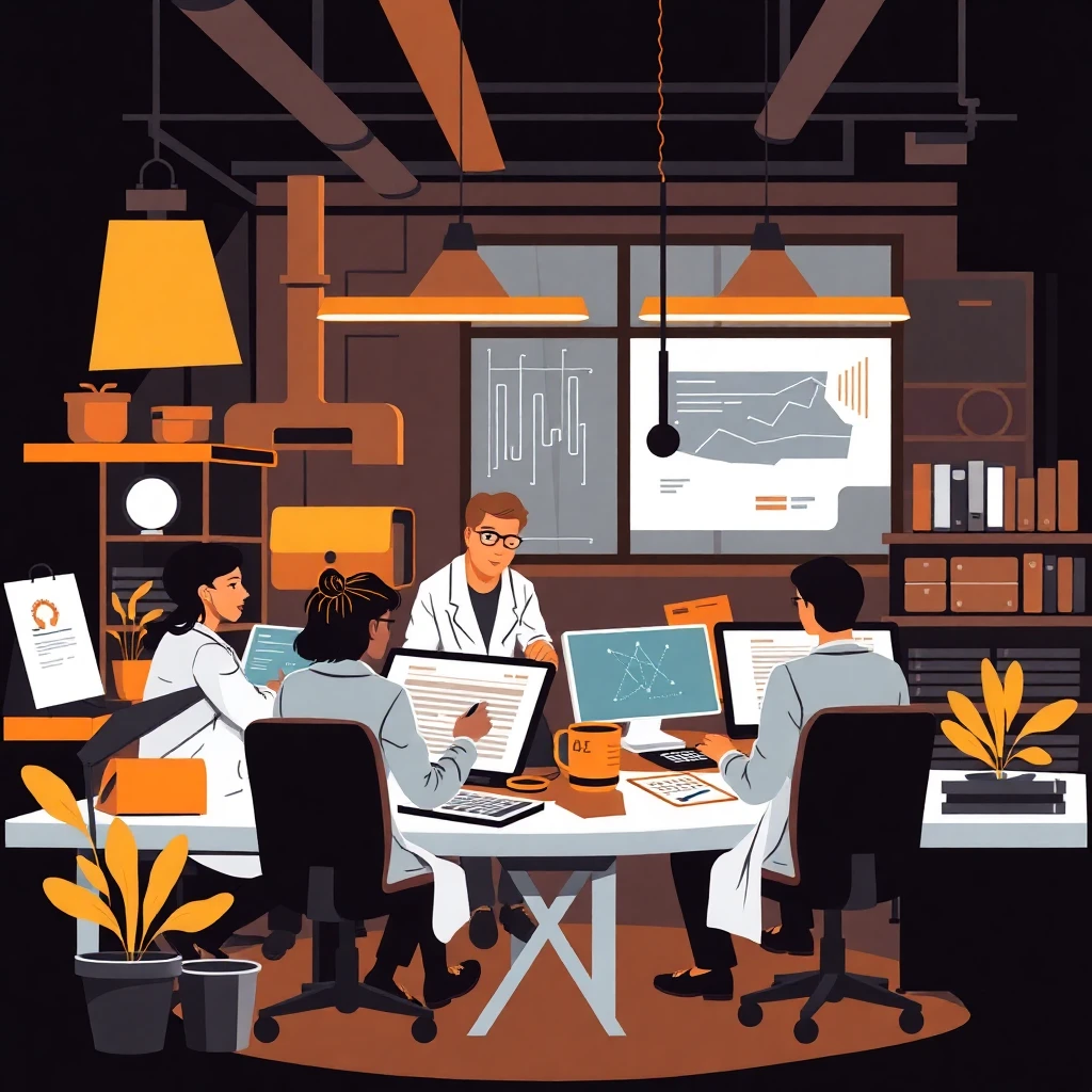 Data scientists collaborating