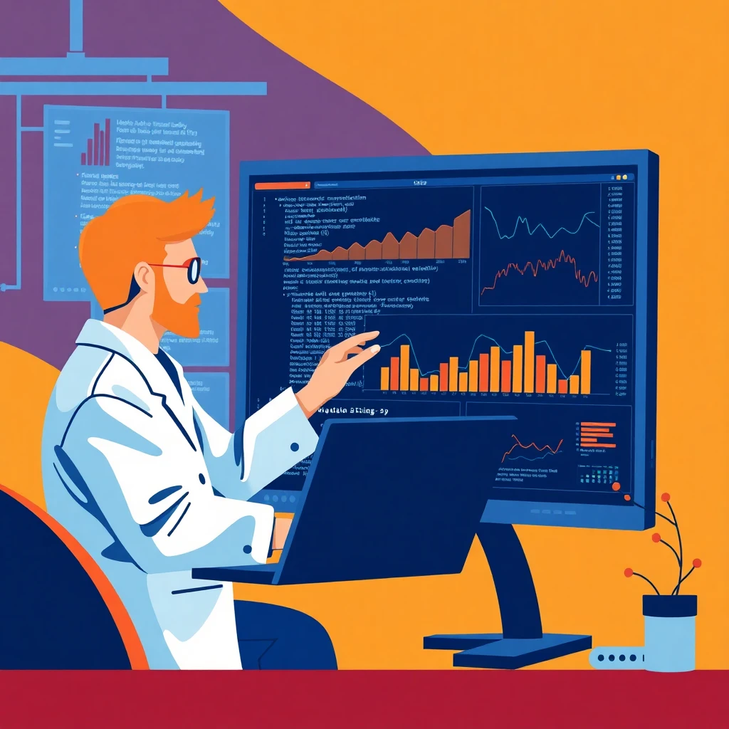 Data scientist at work with algorithms
