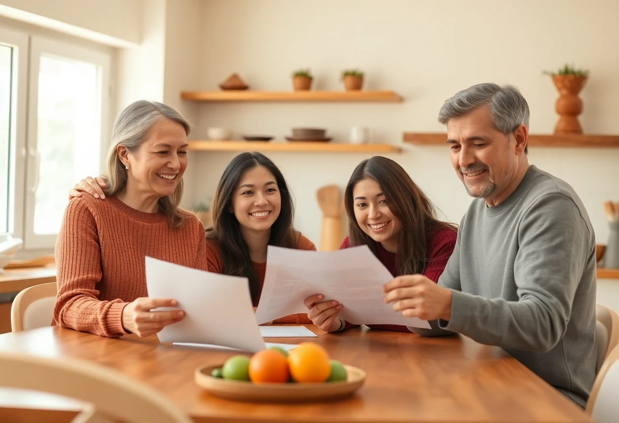 Reviewing financial documents at home
