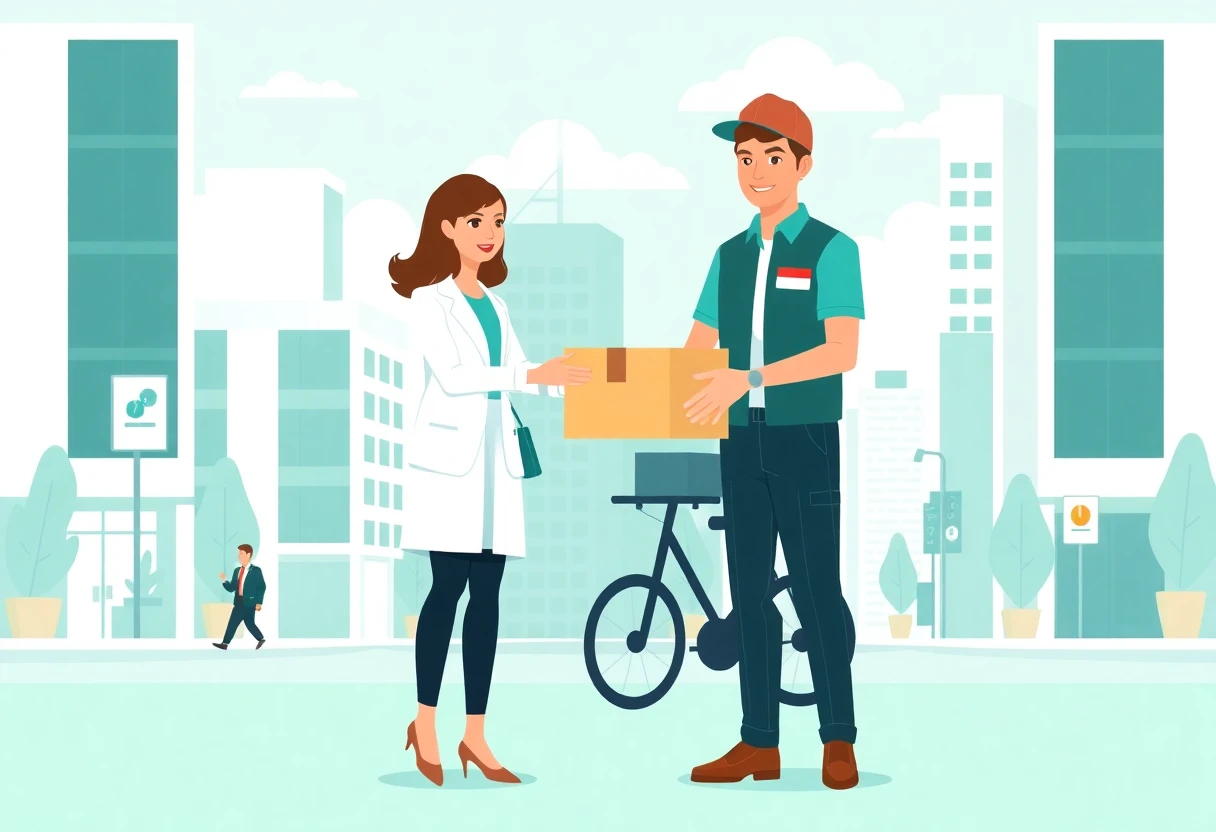 Modern delivery job scene