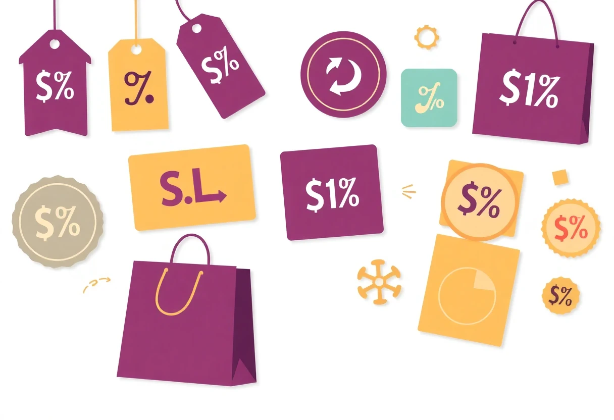 Illustration of fashion coupon savings