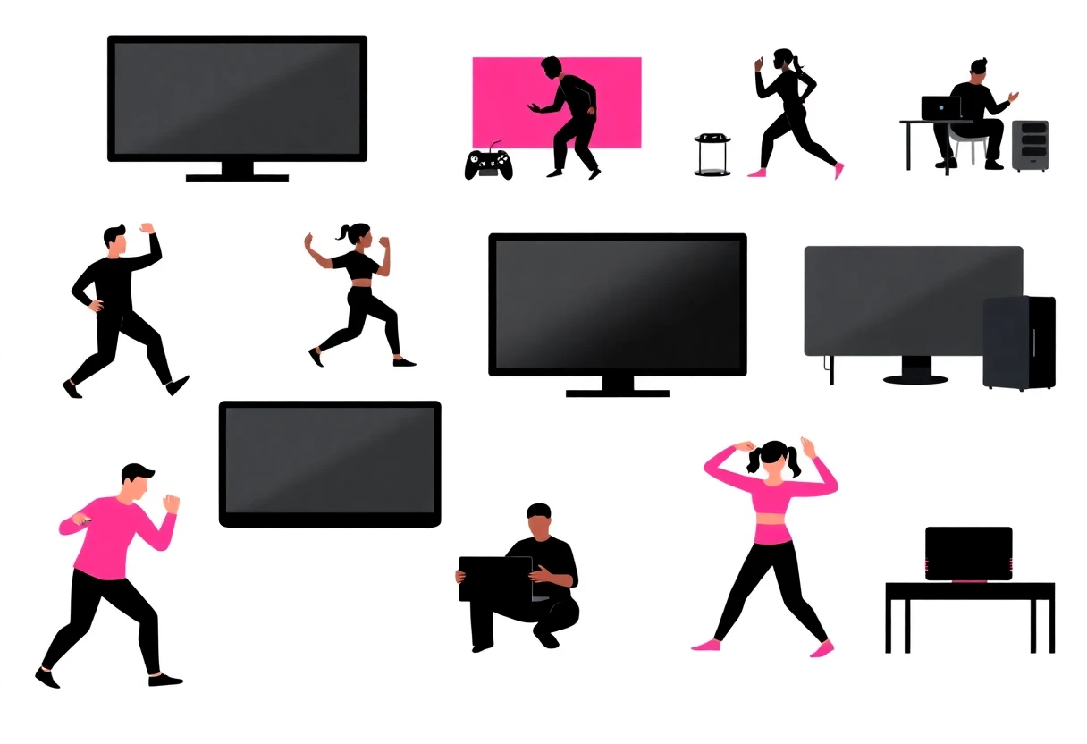 Illustration of exercising figures
