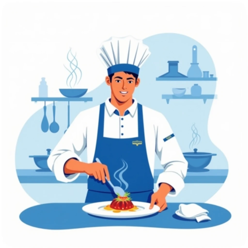 Chef plating a dish