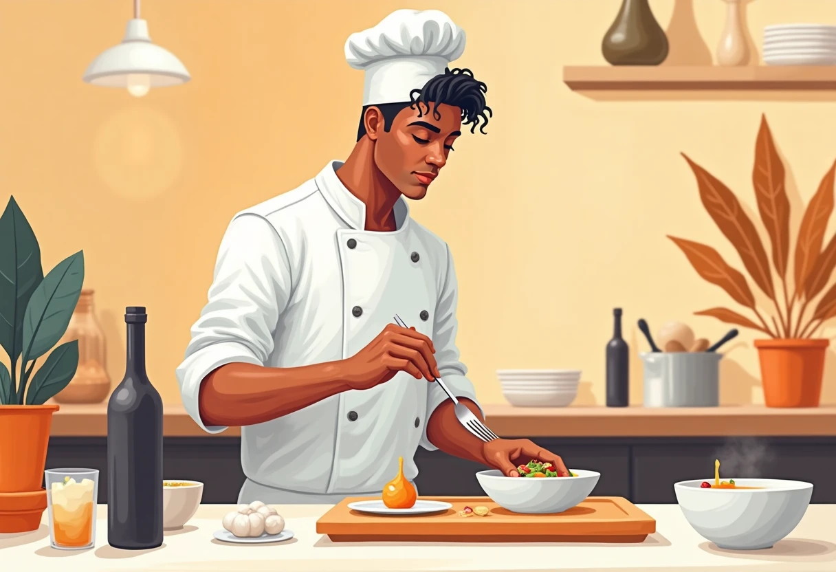 Chef plating a gourmet dish
