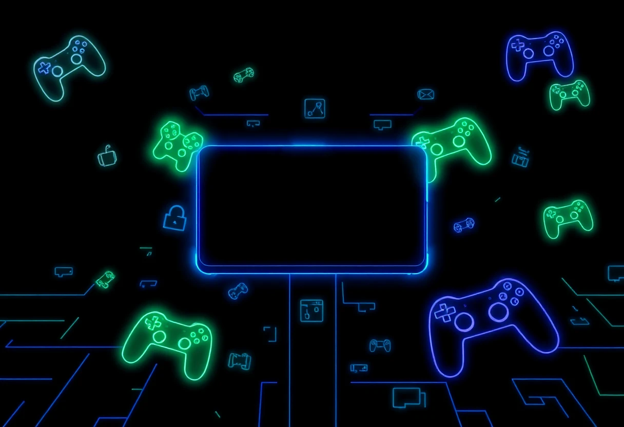 Futuristic gaming app icons
