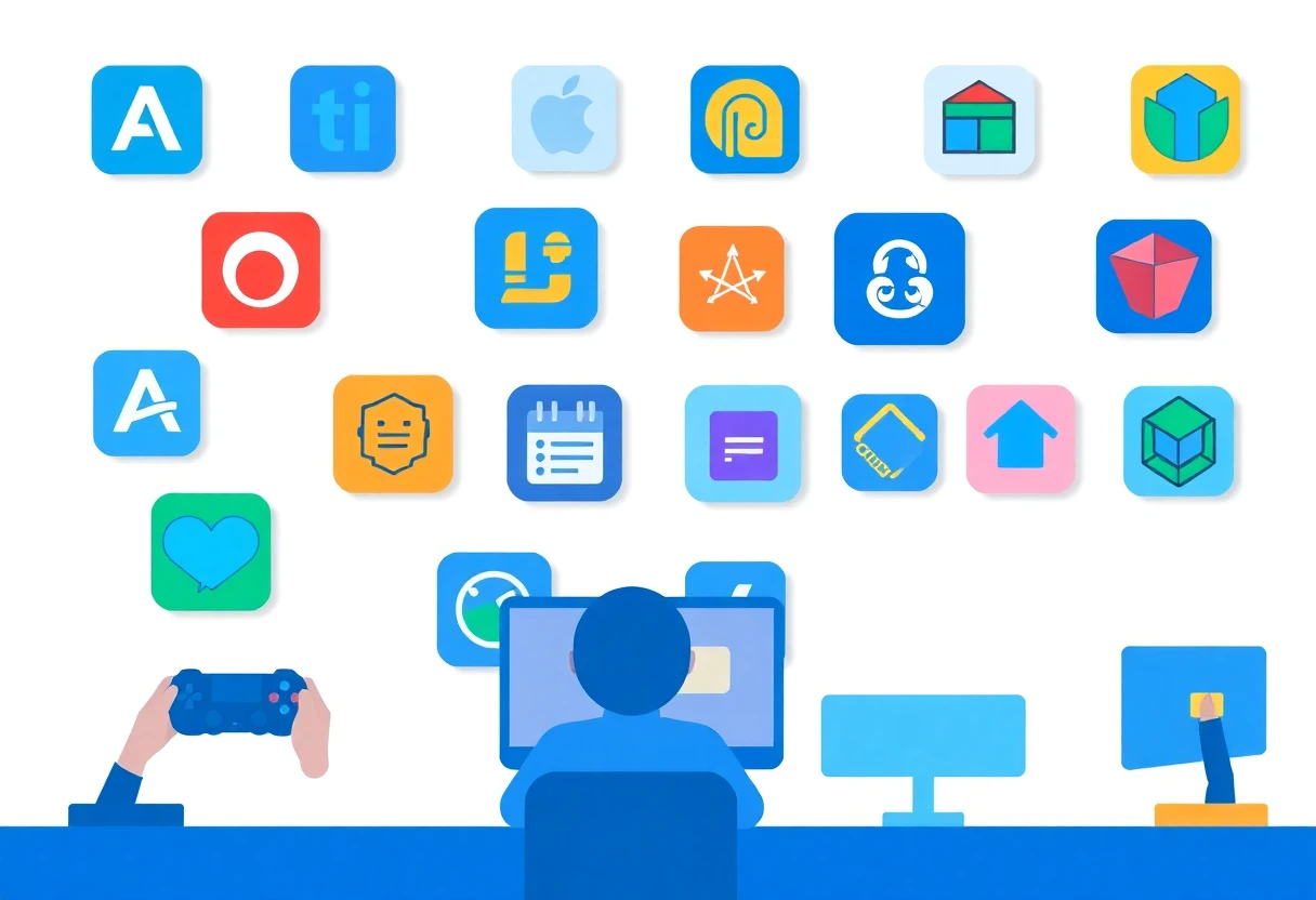 Diverse educational app icons