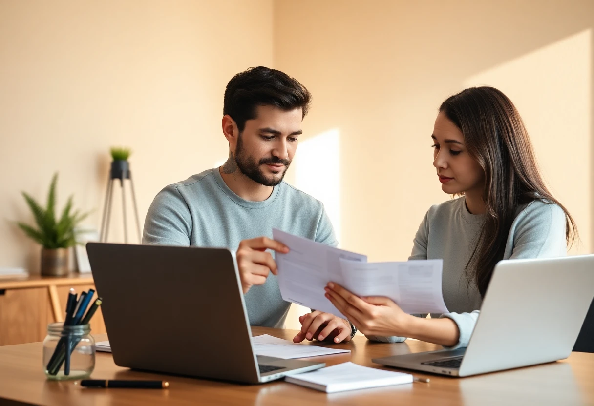 Couple reviewing loan offers