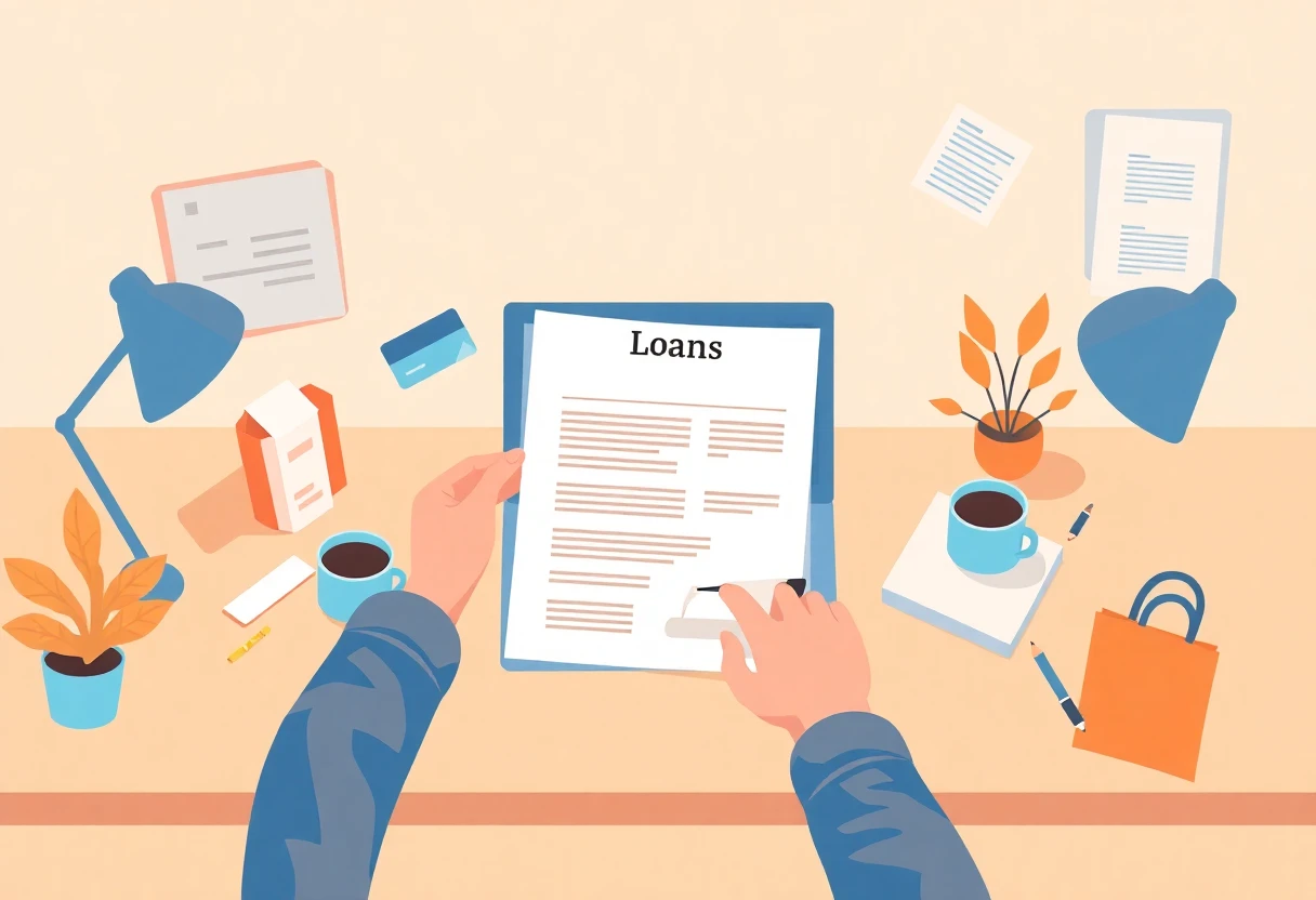 Person analyzing a loan agreement