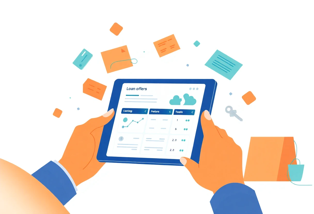 Professional reviewing loan offers