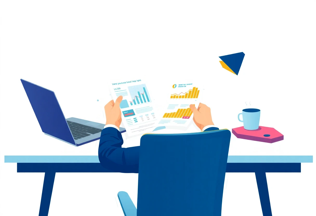 Comparing loan options at a desk