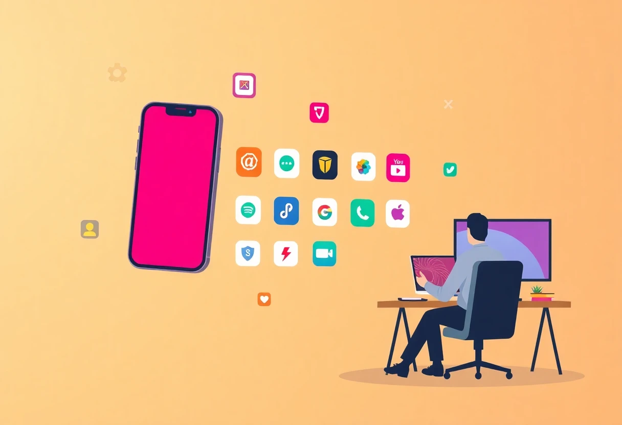 Abstract representation of productivity apps