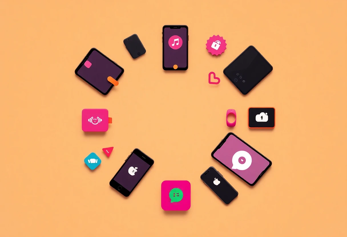 Variety of productivity app icons