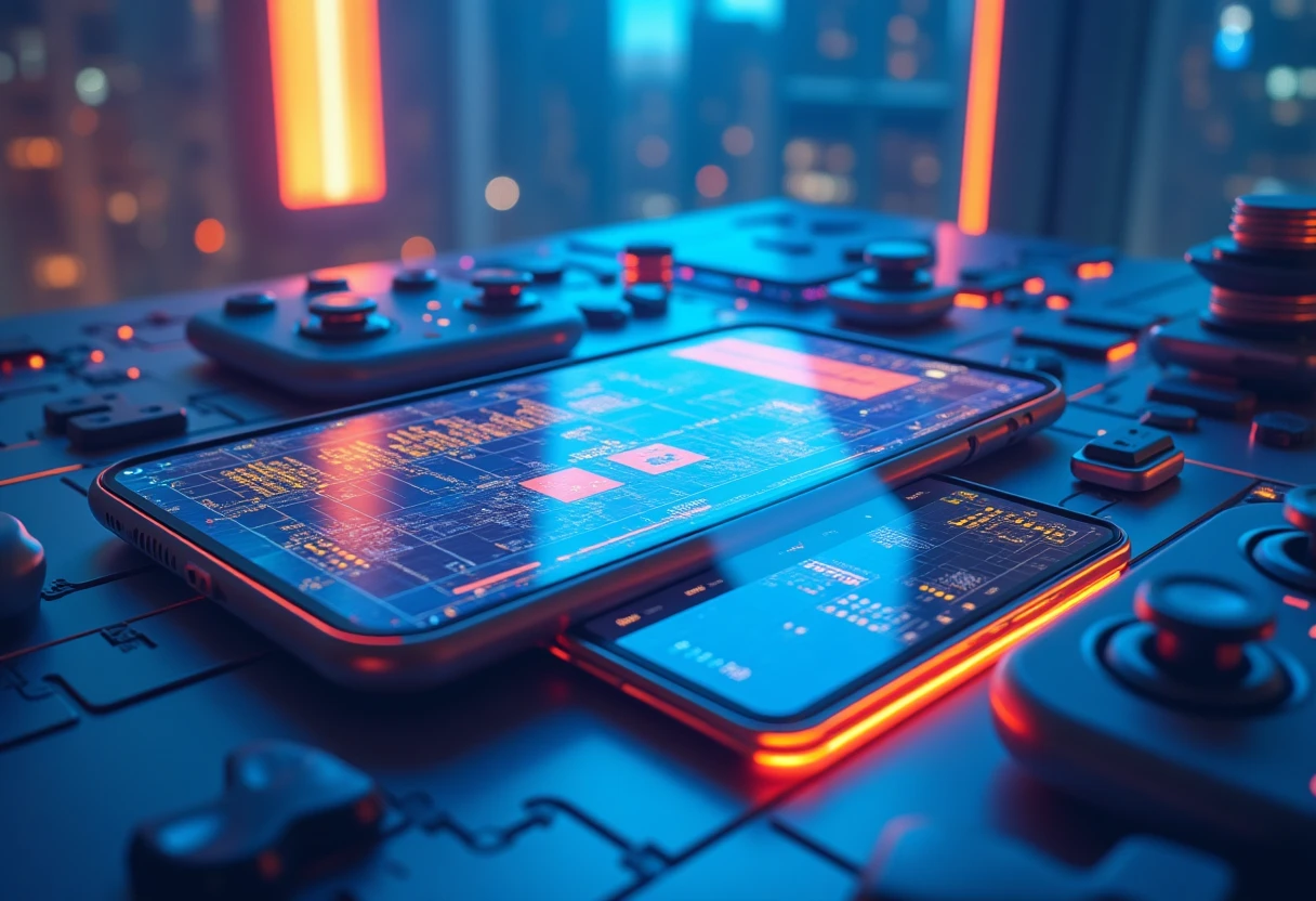 Futuristic app interface
