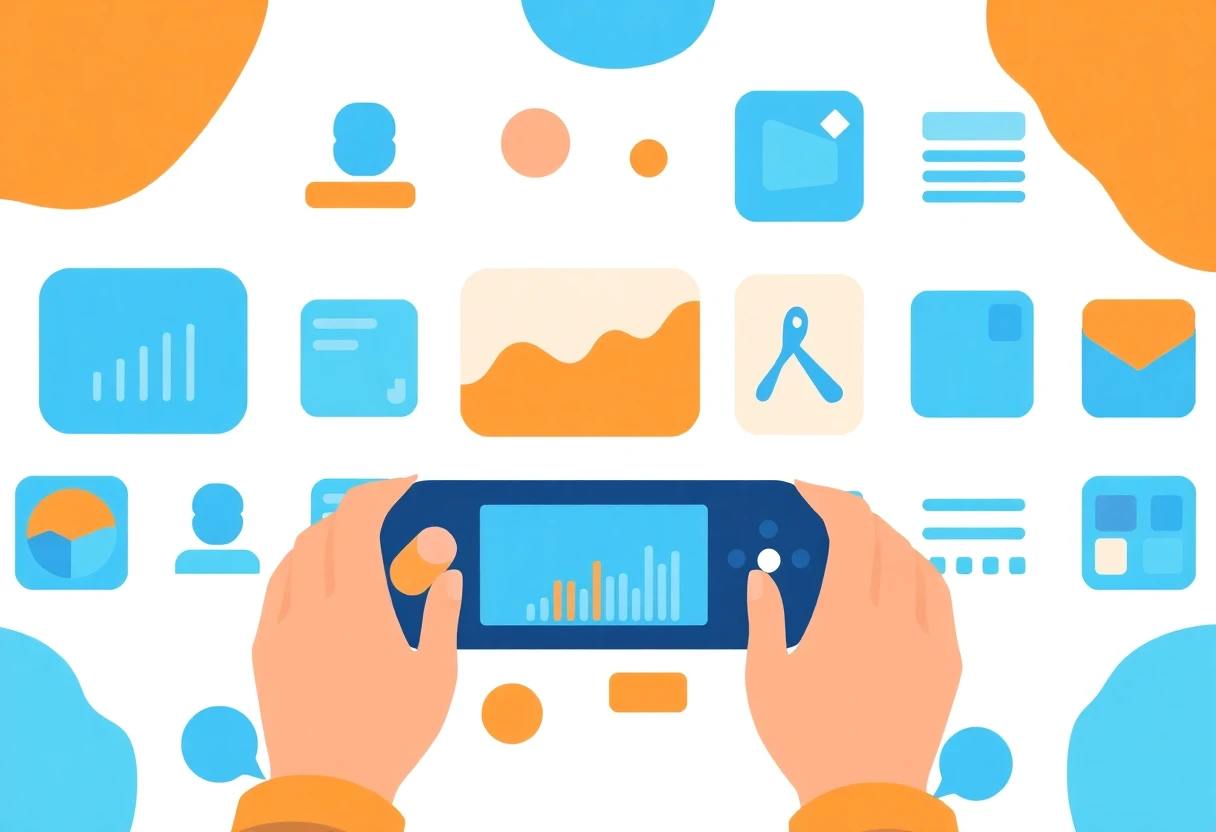 Abstract grid of productivity apps