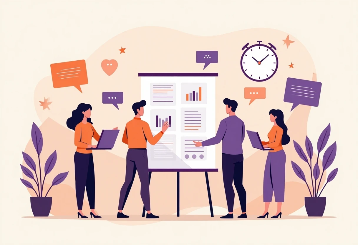 Retail professionals collaborating