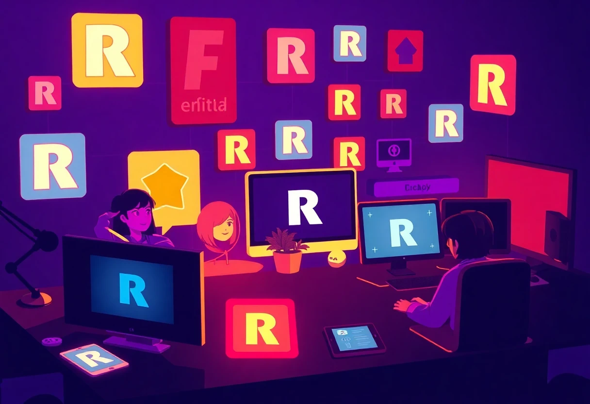Roblox avatars in a creative studio