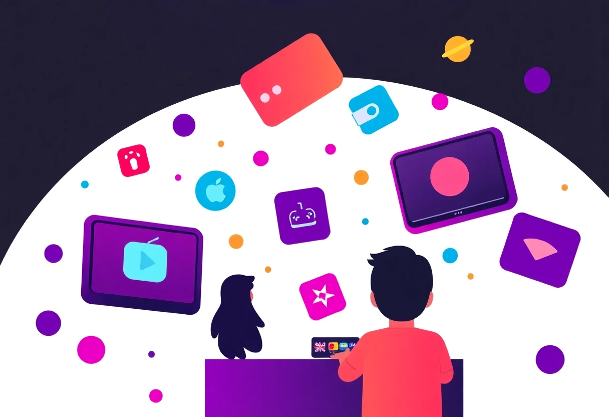 Streaming app icons and shapes