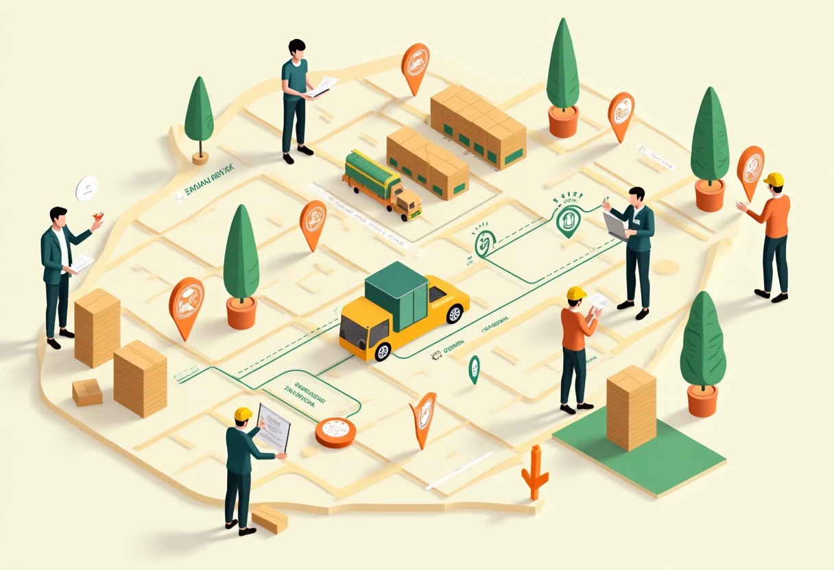 Warehouse job navigation map