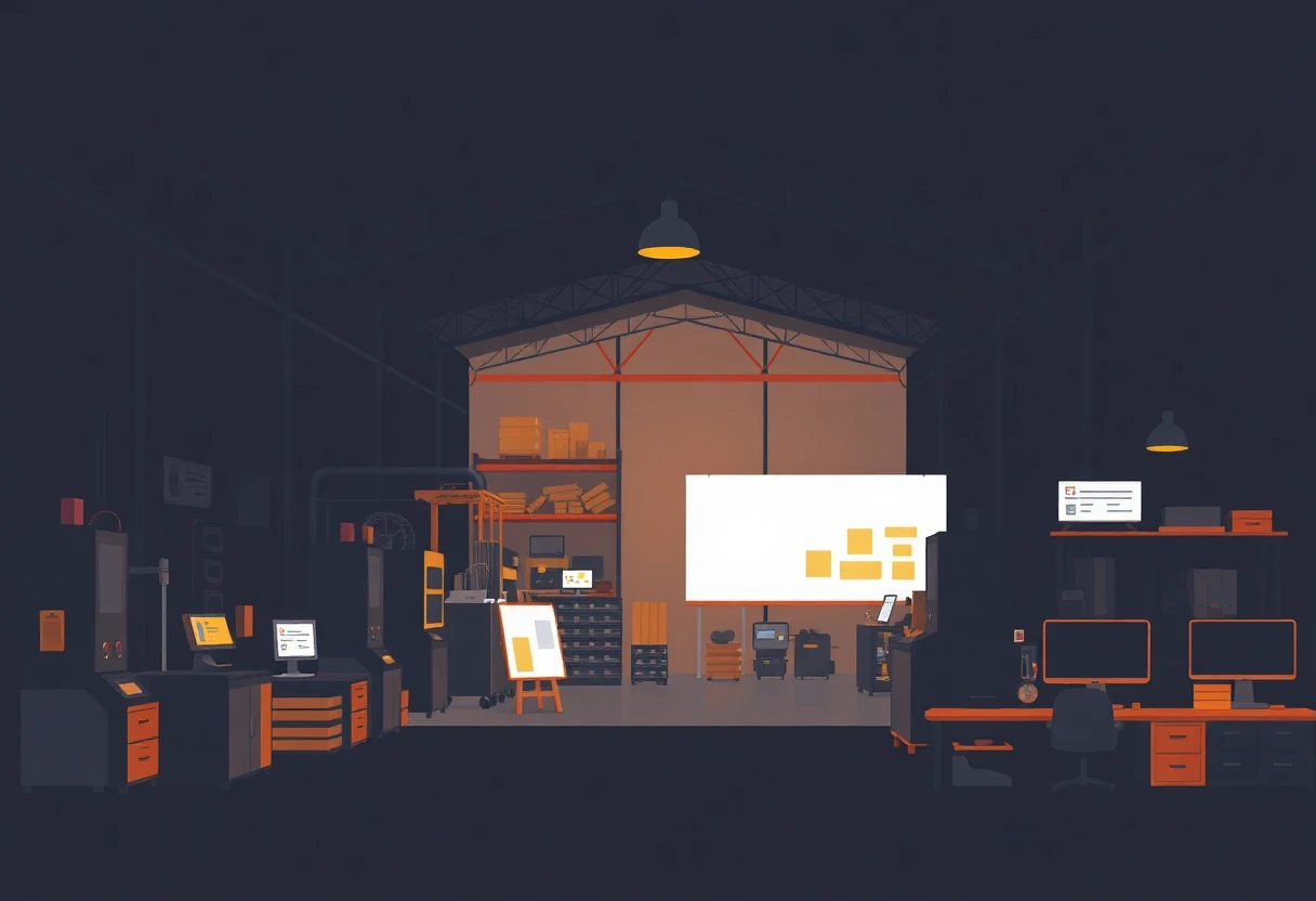 High-tech warehouse environment
